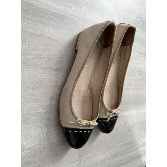 PRADA Women's Canvas Colorblock Flats Shoes Size 8.5 Designer Luxury - Picture 8 of 10